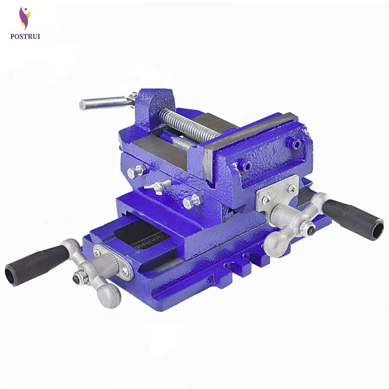 Two-Way Movement Bench Drill Operating Platform Flat Tongs Precision Bench Vise Clamp Tool Heavy Duty Cast Iron Plain Vice