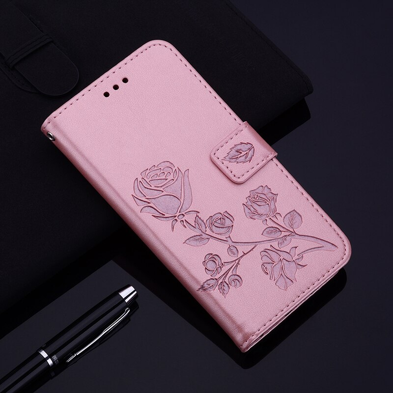 Funda de cuero para Samsung Galaxy A51, funda con tapa magnética de flor 3D para Samsung A51, fundas para teléfono Galaxy A 51, A515F, Etui: Rose Gold