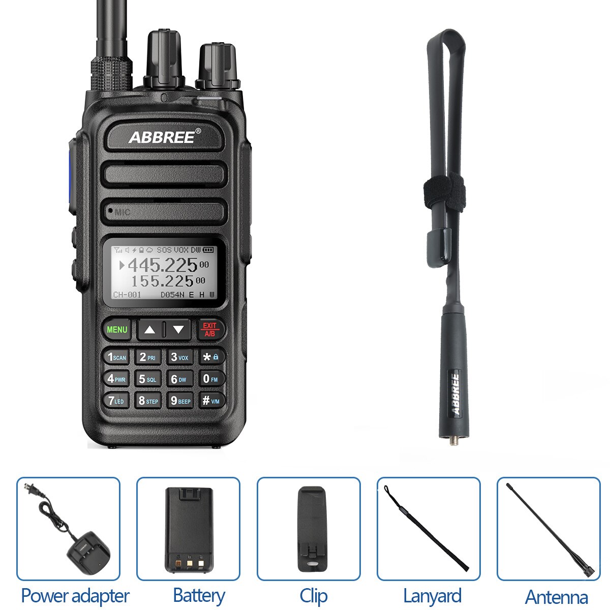 ABBREE-walkie-talkie AR-830, banda de aire de 136-520MHz, frecuencia de copia inalámbrica, soporte tipo C, Radio bidireccional Amateur