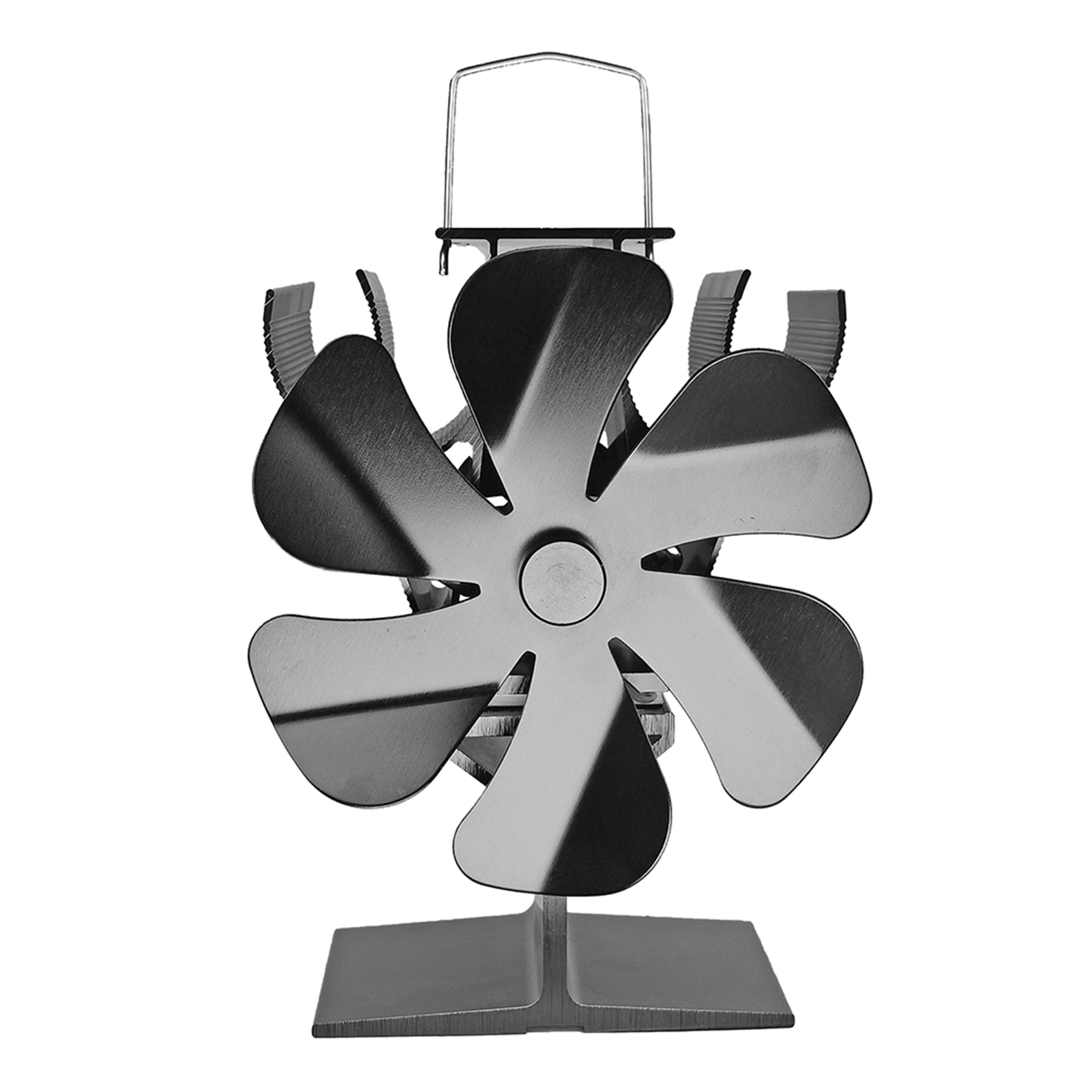 Warmte aangedreven kachelventilator Geen elektriciteit vereist Stille werking Thermische kachelventilatoren voor thuisverwarming Haarden Houtkachel: Groen