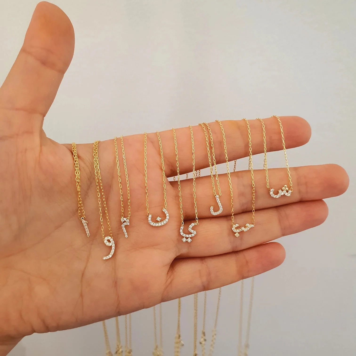 Collier alphabet lettre arabe pour femme, documents en or, bijoux minimaux, micro pavé, 5A CZ, mignon, ,