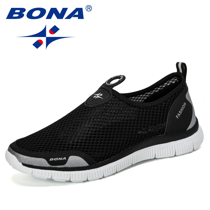 Bona mænd åndbare fritidssko krasovki mocassin kurv homme komfortable sneakers sko chaussures pour hommes mesh sko
