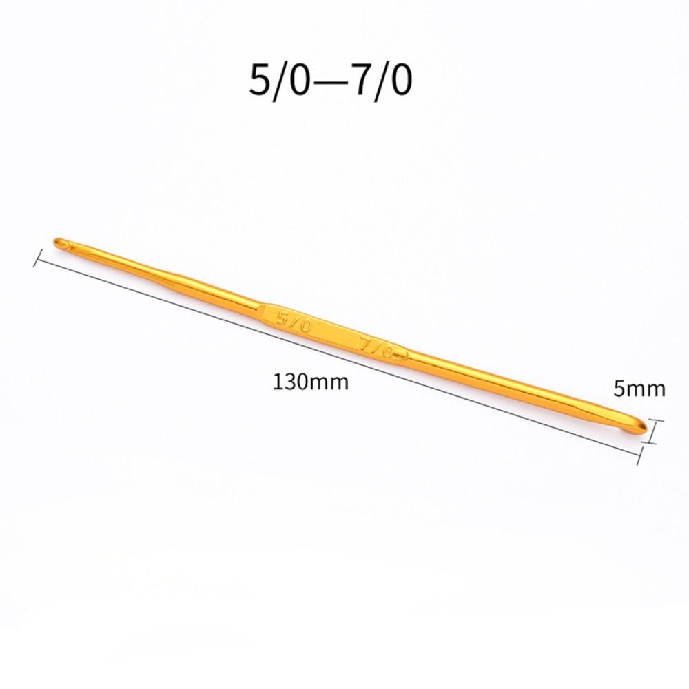 Ganchos de ganchillo de doble extremo, agujas de ganchillo doradas, agujas de tejer para suéter, tejido artesanal, herramienta de ganchillo hecha a mano, 1 piezas: Oro