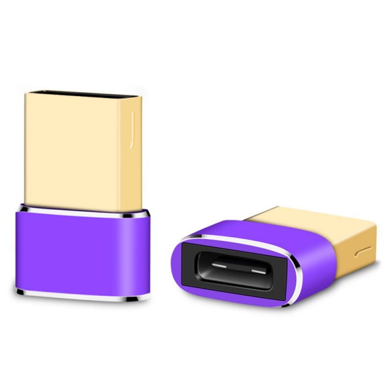 USB 2.0 Male To Type C Cable Mini Adapter Female Converter Adapter For Computer Mobile Phone: Classic purple