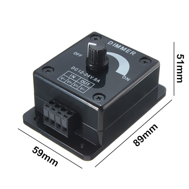 Dimmable LED Light Dimmer Switch Brightness Manual Adjustable Control DC 12V-24V 8A Output Power 96W