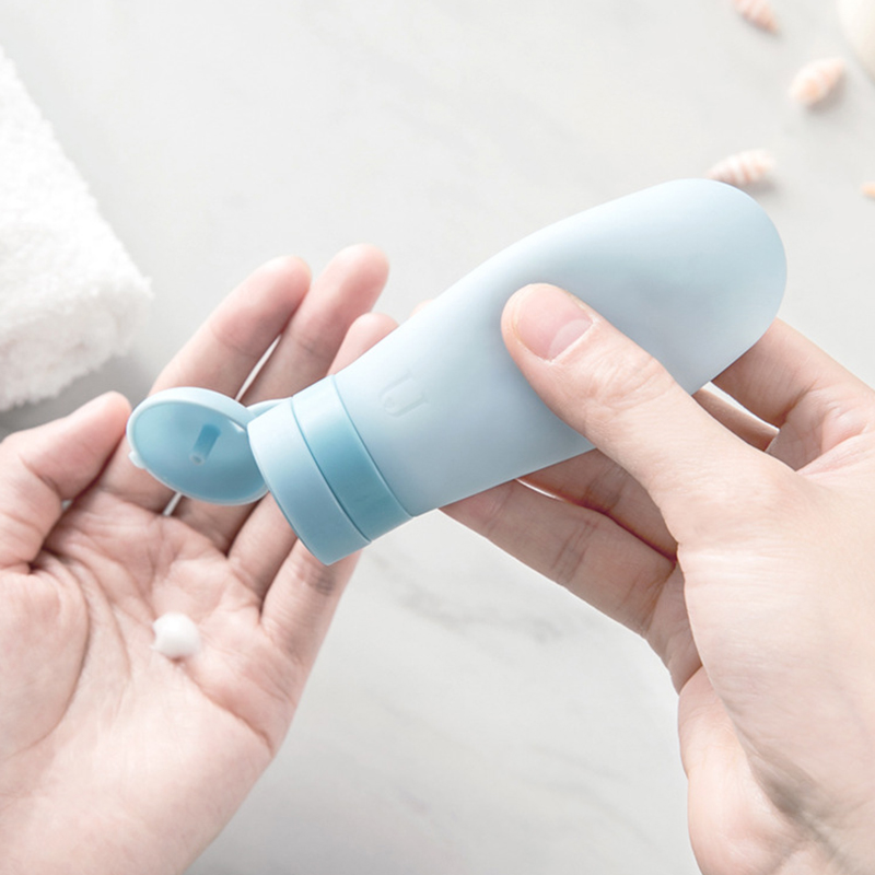 Botellas recargables de viaje de silicona portátil de 50 ML, champú cosmético, Gel de ducha, Kits de apretón para loción, champú, recipiente de baño