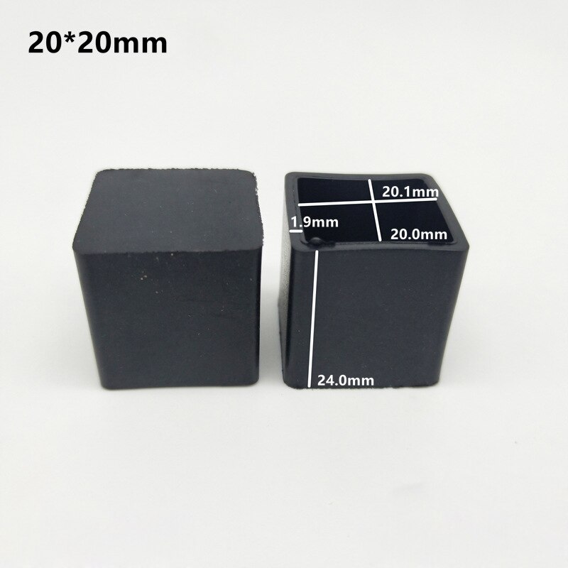 4/8Pcs Square Rubber Chair Leg Caps Non-slip Furniture Table Legs Cover Floor Protector Rubber Feet Pads Furniture leveling Feet: 8PCS 20mm X 20mm