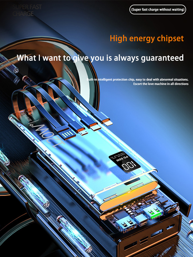 Xiaomi Mijia 120W 50000mAh High Capacity Power Bank 4 in 1 Fast Charging Powerbank Portable Battery Charger For Xiaomi iPhone