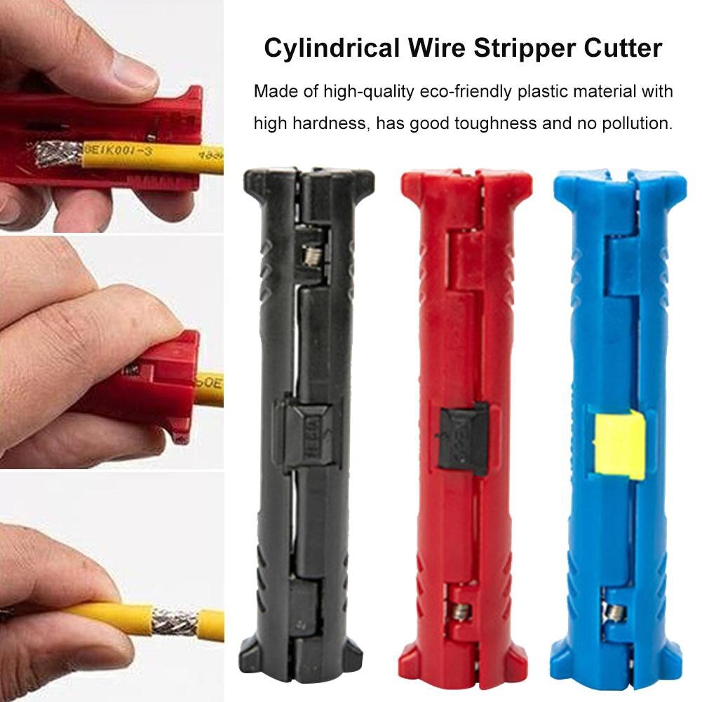 Coaxial Cutting Machine Pliers Cable Crimping Tool Plastic Wire Stripper Pen Rotation Automatic Hand-held Wire Stripper Round