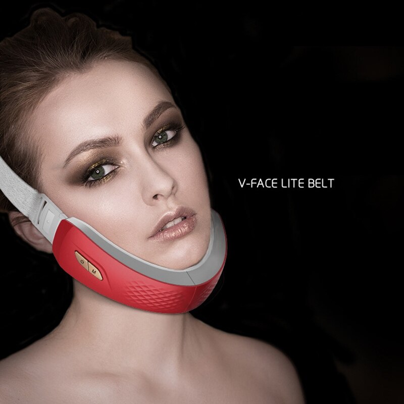Ems ansigtsslankende v-face løftebælte maskine foton infrarød terapi massager reducere dobbelt hage hals anti rynke