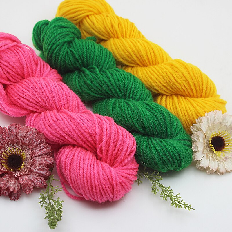 25G/Roll Small Thick Dyed Yarn Cotton Blended Wool Anti-Pilling Crochet Yarn For Baby Hat Scarf Sweater Knitting