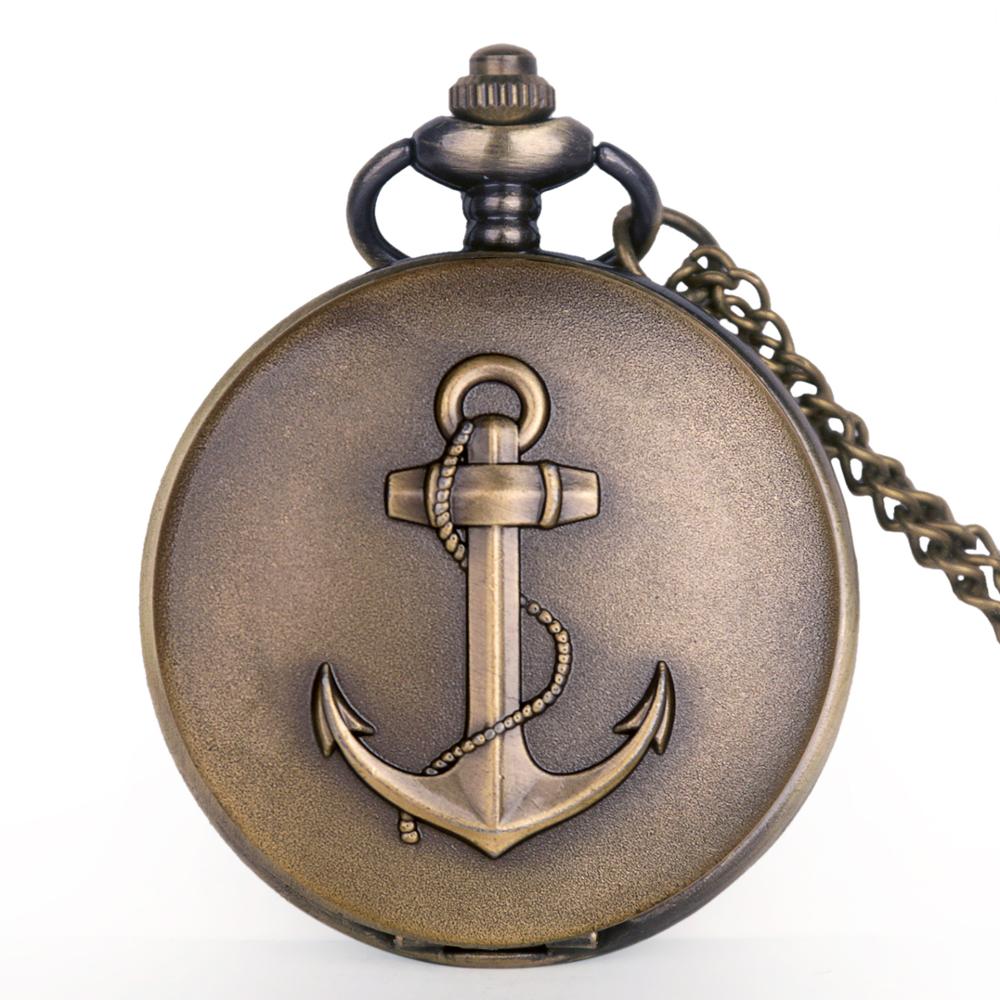 Antieke Zeilen Quartz Zakhorloge Anker Patroon Voor Foremast Hand Marine Antieke Ketting Ketting Vrouwen Mannen