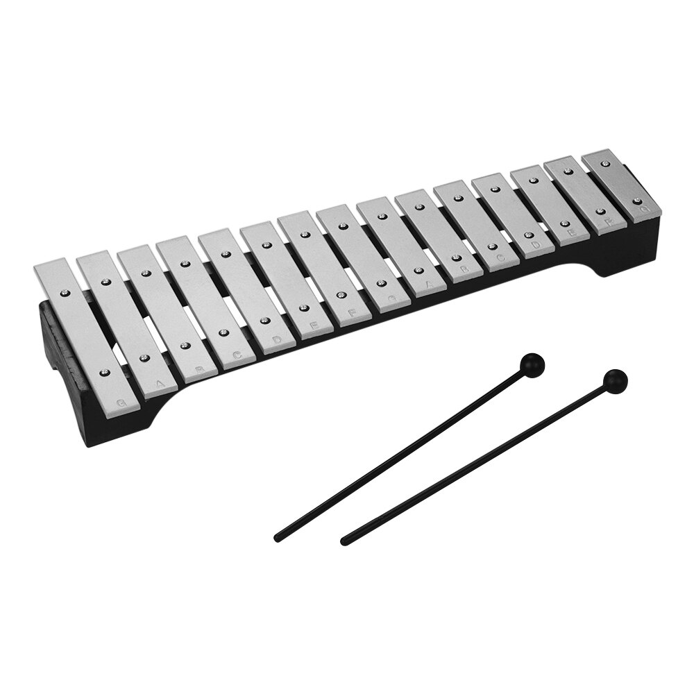 15-Note Xylofoon Glockenspiel Houten Base Aluminium Bars Met Hamers Percussie Muziekinstrument Met Draagtas