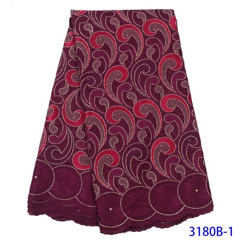 African Lace Fabric Swiss Voile Lace In Switzerland Nigerian Embroidery Lace Fabric for Women KS3180B: 3180B-1