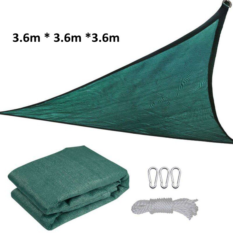 Thicken Triangular HDPE Sunshade Net Garden Sunscreen Cover Car Outdoor Sunblock Home Yard Canopy Awning Sun Shade Net: Green