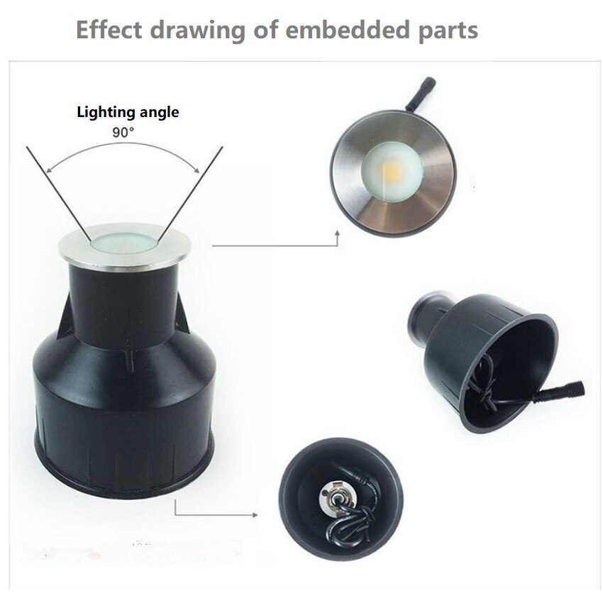 1 st. 3w led dekverlichting bootverlichting roestvrij staal buitenverlichting tuin terras dak overhang zand tuin waterdicht