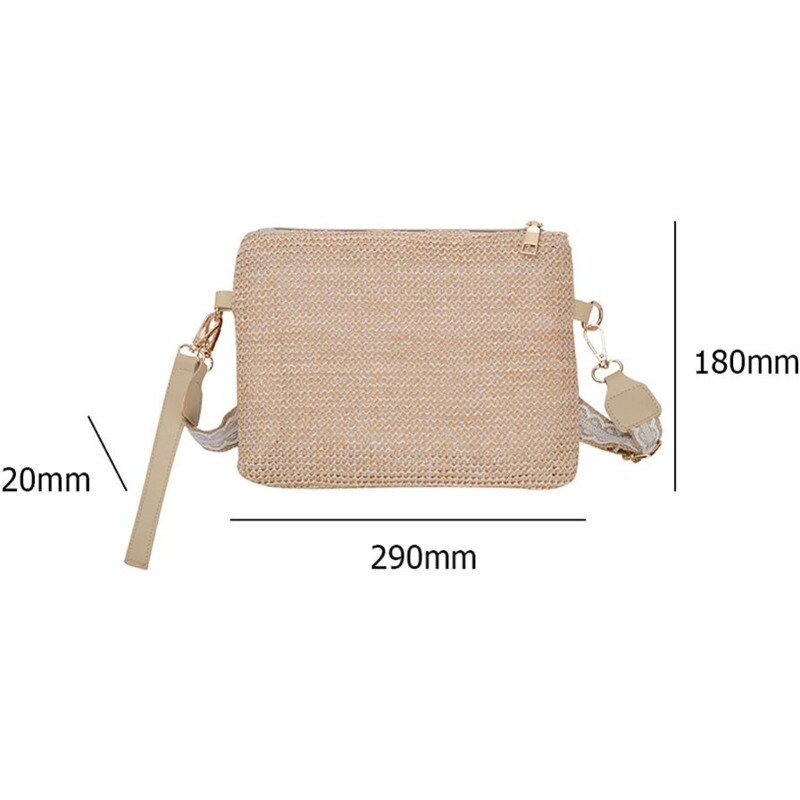 Bolso bandolera tejido de paja para mujer, bolso bandolera de playa para verano, bolso de mujer duradero tejido de paja para playa, novedad