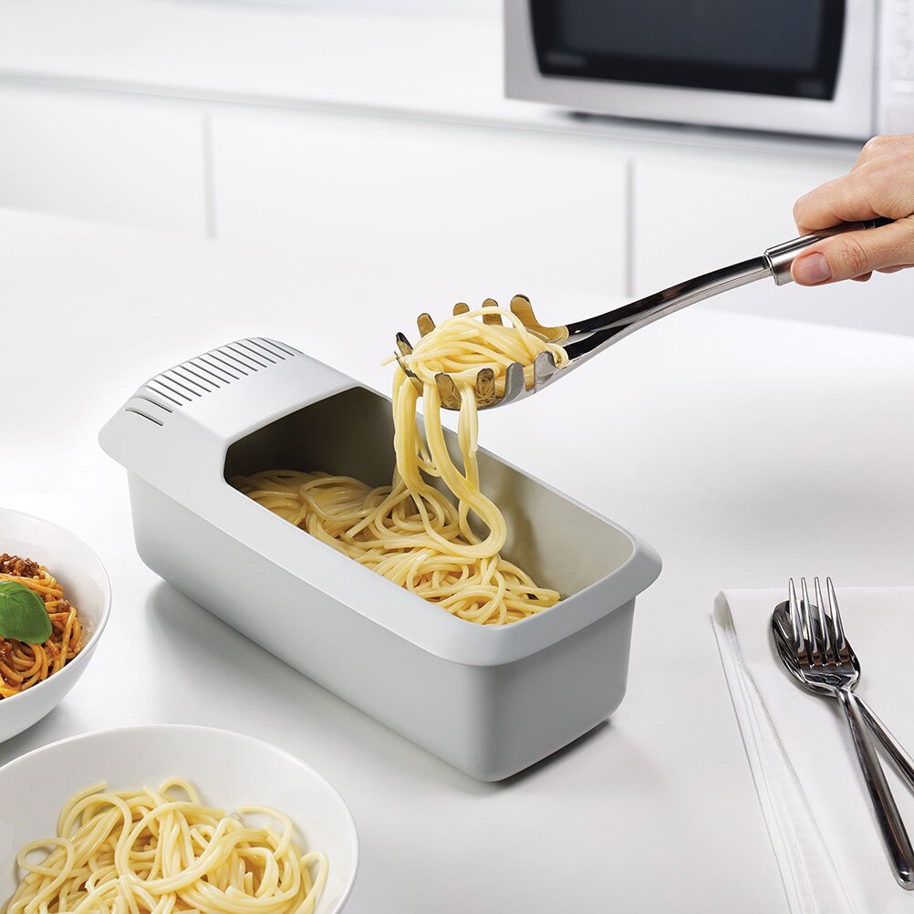 Microwave Pasta Cooker with Strainer Heat Resistant Pasta Boat Steamer Spaghetti Noodle Cooker