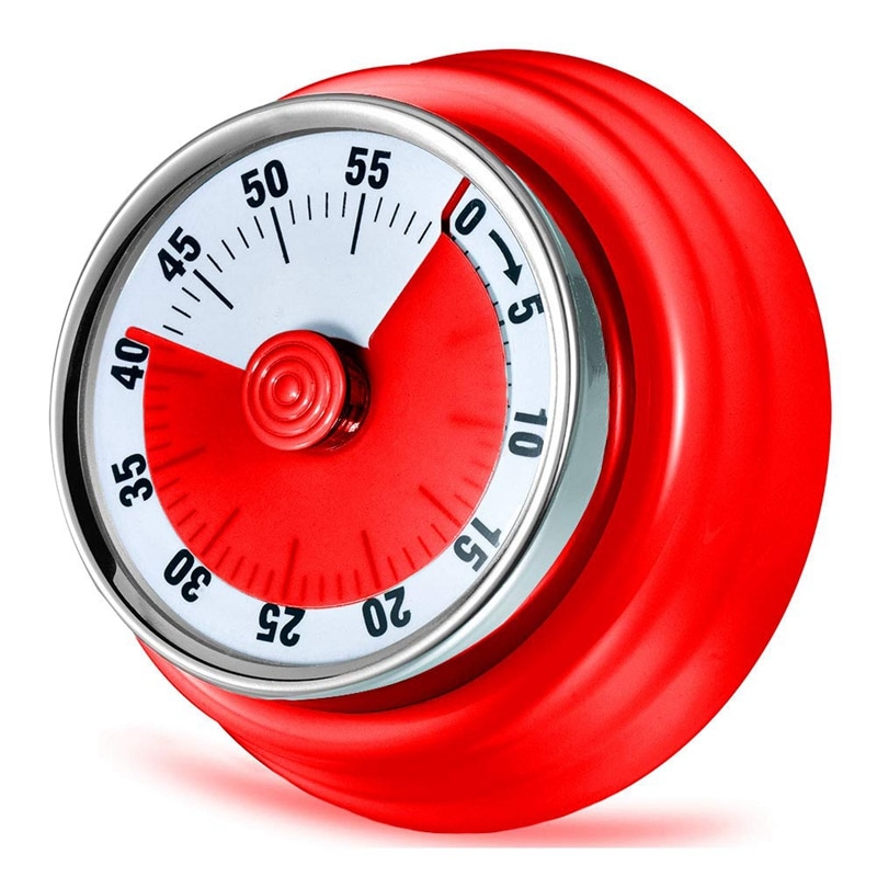 60 Minutes Mechanical Timer-netic Visual Countdown Timer with Alarm for Kitchen Cooking Baking Sports Kids(Red): Default Title