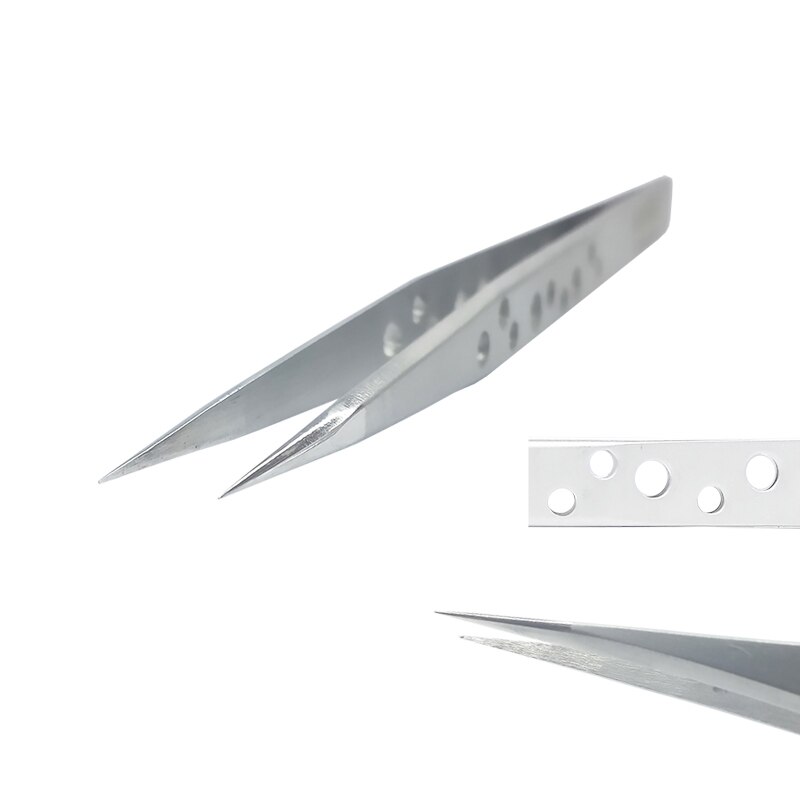 5pcs Tweezers of BAKU Hollow-Out , Ultra Rigidity Fine Point Anti-Static Stainless Steel Tweezers Set for iPhone Repair: 1pc AA-SA