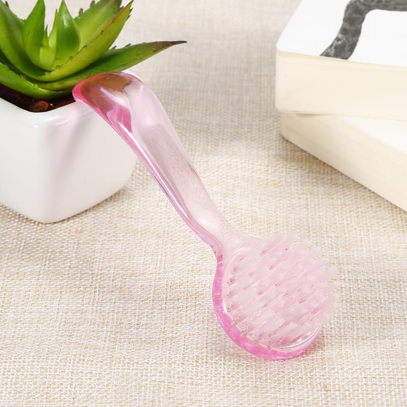 Herramienta de limpieza de clavo de cabeza redonda, Lima de cepillo para uñas con mango de plástico, elimina el polvo, herramienta de manicura, cepillo de limpieza para herramienta de cuidado de uñas, 1 ud.