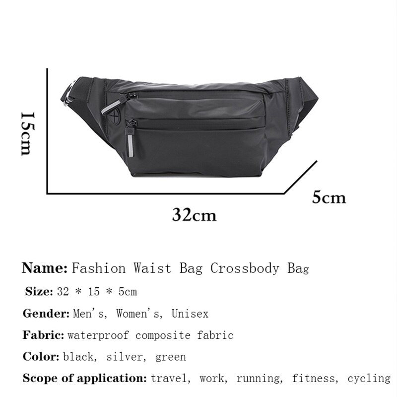Waterproof Man Waist Bag Fanny Pack Chest Pack Outdoor Crossbody Bag Large Capacity Unisex Belt Bags Hip Waist Packs