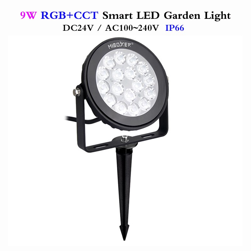 Milight 9W Rgb + Cct Led Tuin Licht DC24V/AC86 ~ 265V IP65 Waterdichte Outdoor Led Verlichting wifi Compatibel 2.4G Draadloze Afstandsbediening