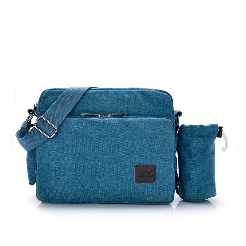 Canvas Multifunction Mens Messenger Shoulder Bags Solid Briefcases Suitcase Card Pocket For Men Women Office Outdoor Travel: Blue Cup