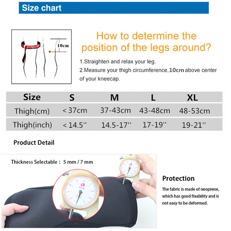 1 Pair Knee Brace 7mm Neoprene Thick Compression Knee Sleeves for Weight Lifting Squat Crossfit Training Joint Support Knee Pads