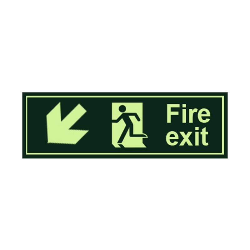 Fire Safety Exit Sign Warning Guidance Signage Luminous Glow In Dark Sticker For Stairway Hallway Hotel Basement Night Vision: 05