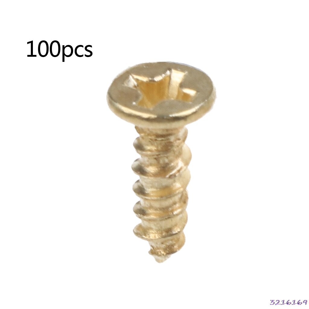 100 stk guld lille d-ring billede bøjle med skruer ramme trekant ring bøjler: Monteringsskruer