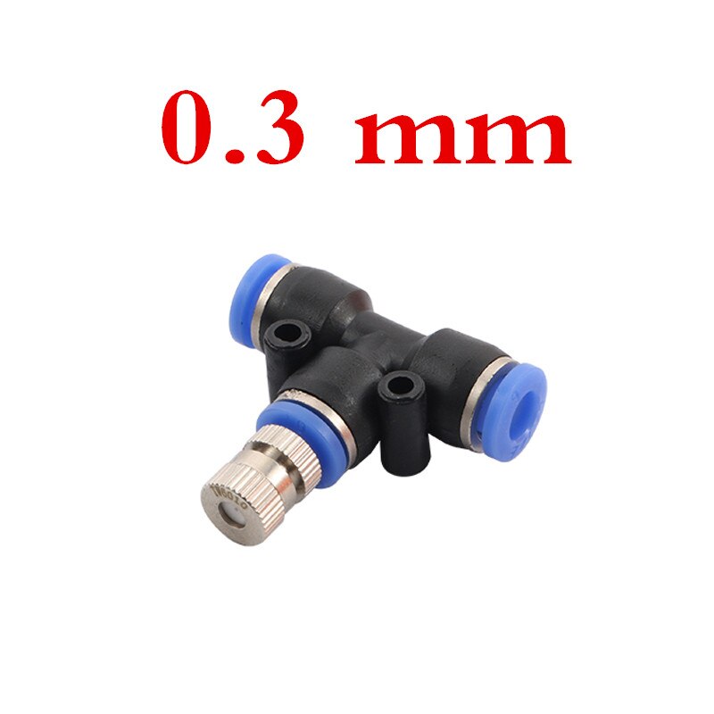 Niederdruck Beschlagen Düsen 0.1 ~ 0,6mm Öffnung 6mm T Stecker Garten Bauernhof Gewächshaus Bewässerung Befeuchten Kühlung Spritzgerät 6 stücke: 0.3mm