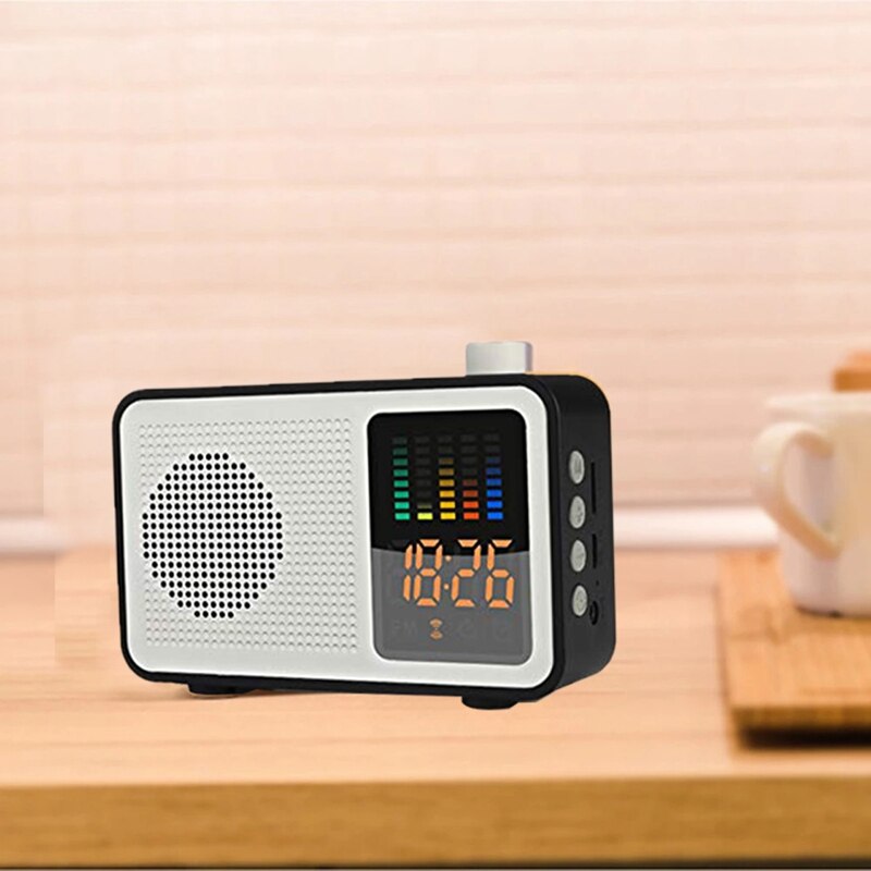 Draadloze Bluetooth Speaker Retro Hout Kleur Bluetooth Speaker Klok Radio Met Tijd Display Bluetooth Speaker