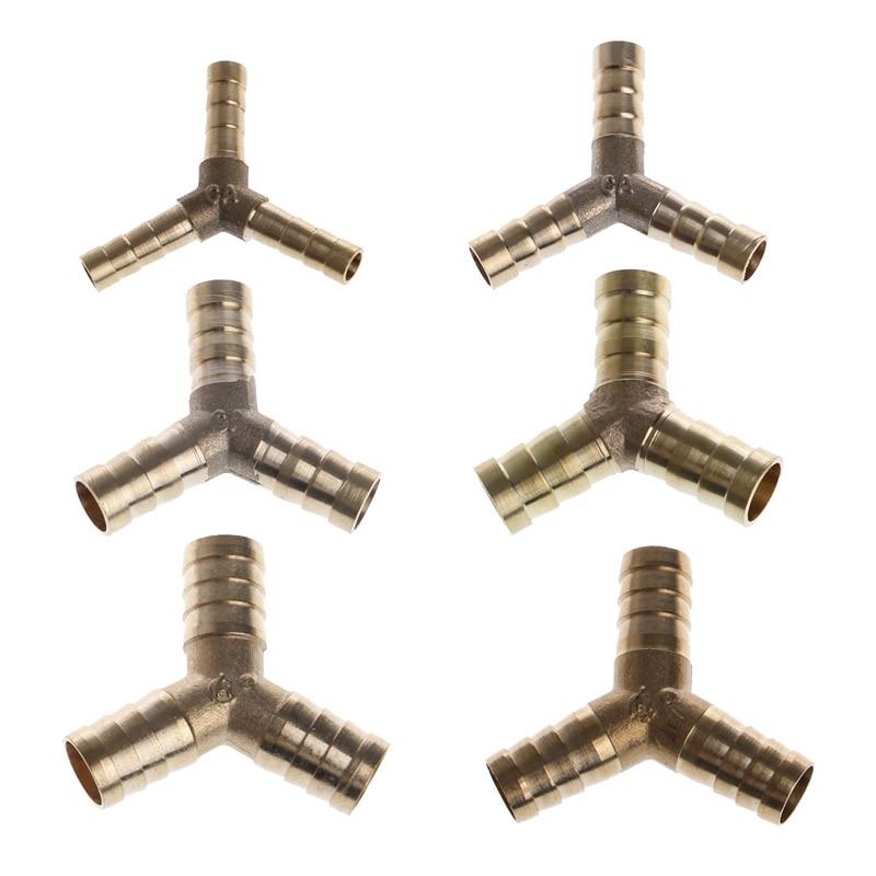 6-16mm laiton Y pièce 3 voies tuyau de carburant connecteur de menuisier pour Air pétrole gaz