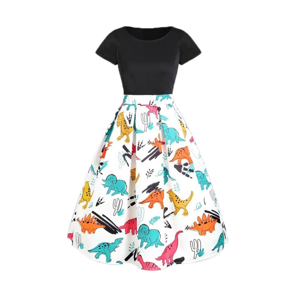 Mother and Daughter Clothes Parent-child Dress Family Matching Animals Print Outfit Kids Girl: Mother S