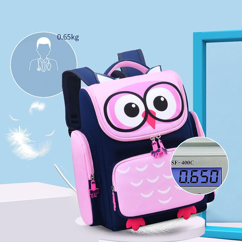 Respirant 3D hibou imprimé enfants cartables filles dessin animé école primaire sac à dos orthopédique sac à dos Mochila Infantil Escolares