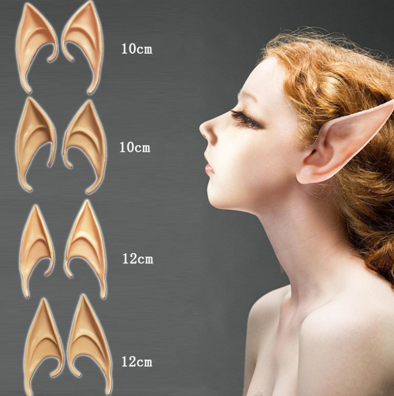 1 Pair Latex Elf Ears Pointed Cosplay Mask For Halloween Masquerade Party Costumes Festival Party Supplies