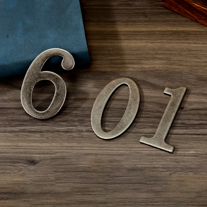 Silver Metal Door Number with Magnets 7*4cm House Number Apartment Door Number for Outdoor Hotel Home Mailbox Label