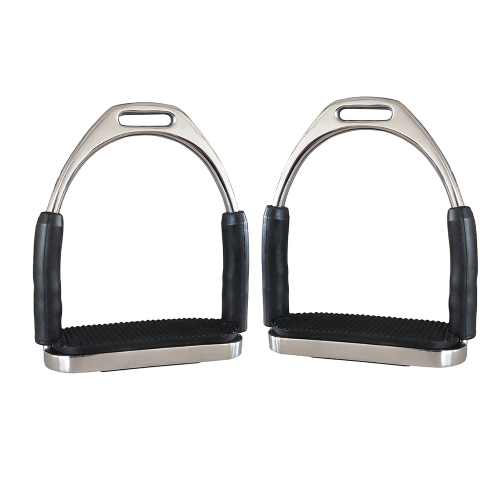 1 par ridning rustfrit stål holdbare væddeløbsstigbøjler fleksible udendørs sadelpedaler anti-skrid sportsfoldesikkerhed