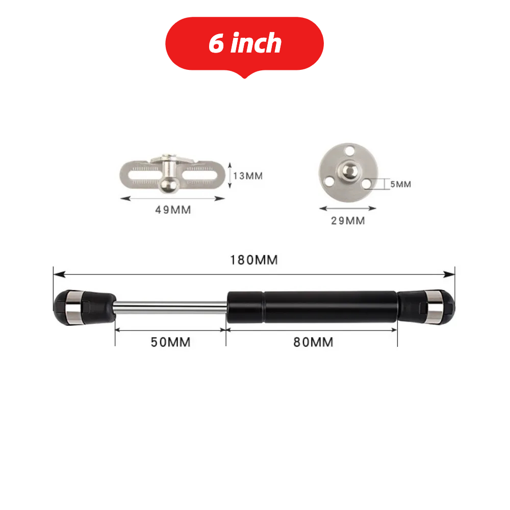 Ressorts à gaz 100N de 6/8 pouces, Supports de levage, charnières à fermeture douce, couvercle de porte d'armoire de meubles, séjour pour boîte de rangement: 1.5 Pouce / Or