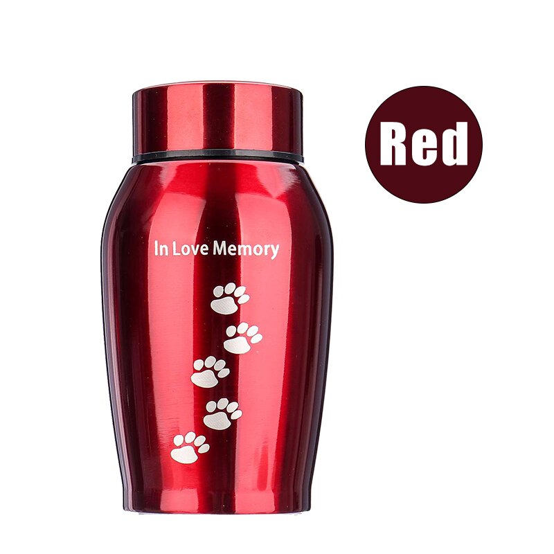 Urnes en acier inoxydable pour animaux de compagnie, 250ML, pour chiens, chats, oiseaux, souris, cendres de crémation, souvenir, dortoir: Red