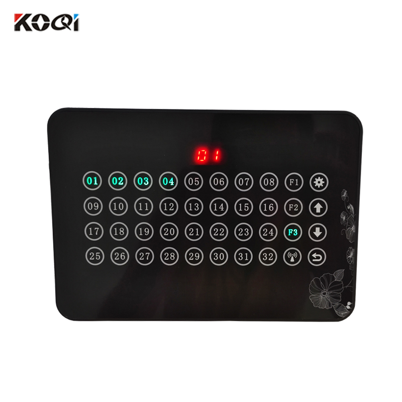 Black White Color 433.92mhz Wireless Display Host Receiver Touch Screen Show 32 Calling Number For Restaurant Equipment K-32A: black / JP