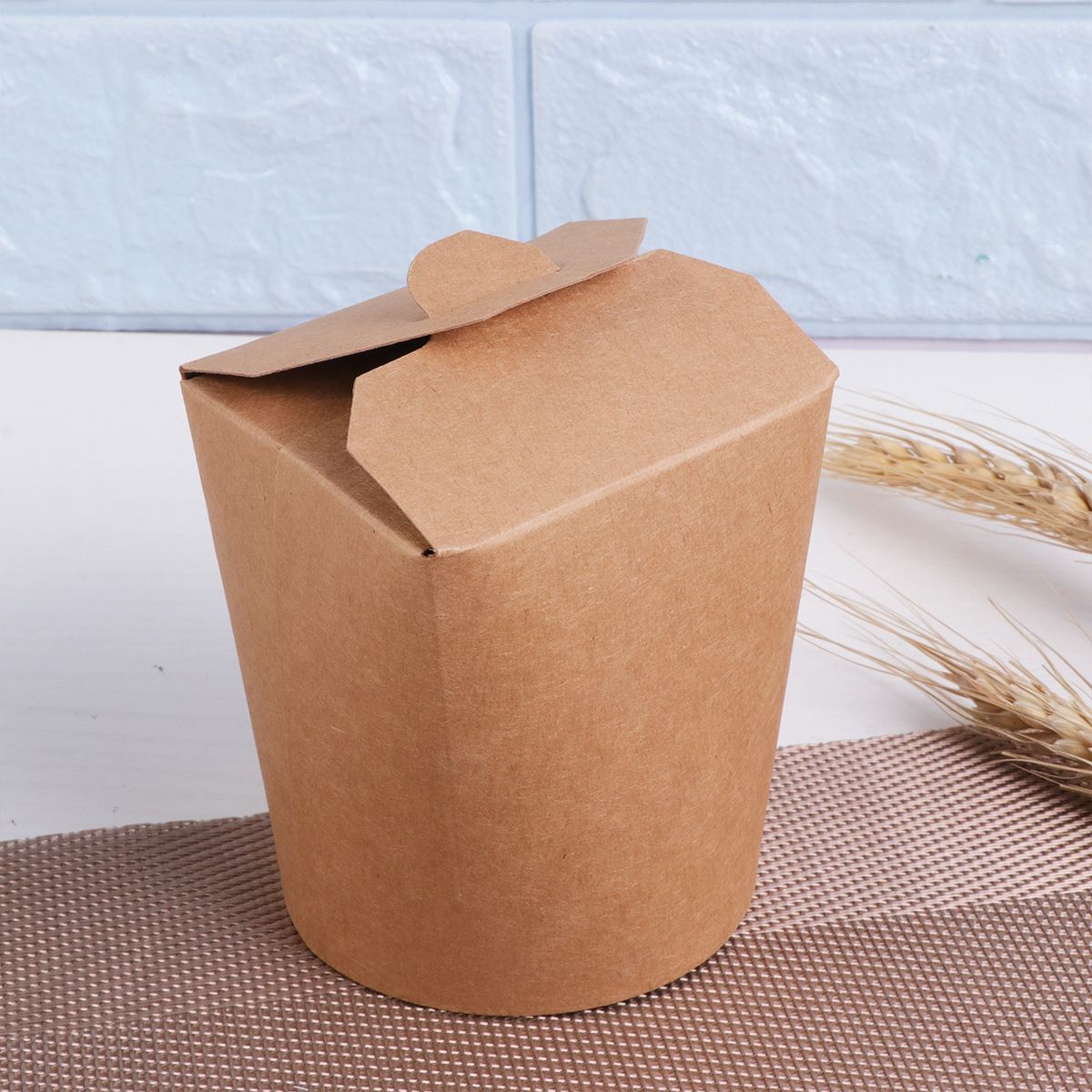50Pcs 16 Ounce Kraft Paper Bucket Disposable Meal Prep Containers Takeout Food Package Kraft Paper Box Wedding Birthday Party