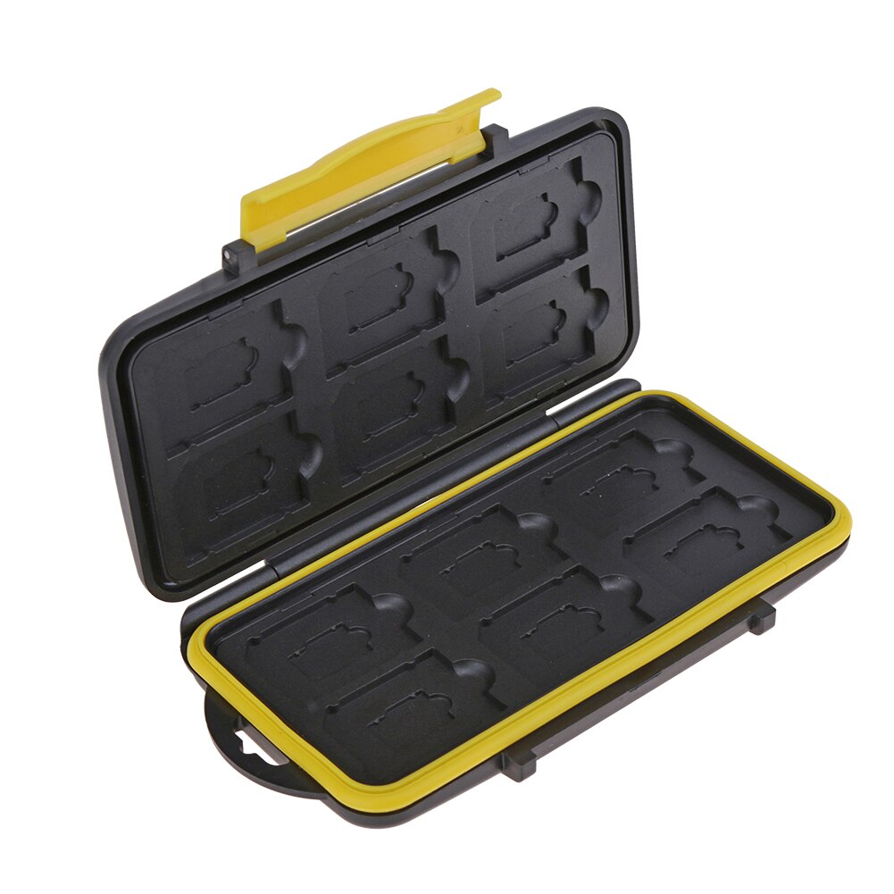 Estuche de transporte para tarjetas de memoria, estuche de almacenamiento impermeable con 12 ranuras, Protector de tarjetas SD/SDHC/SDXC/Micro SD, caja de gran capacidad