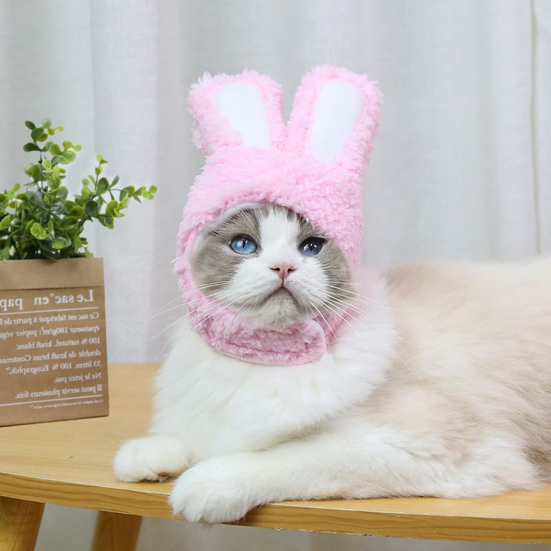 Funny Pet Dog Cat Hat Bandana Cute Rabbit Hat For Dogs Cats NewYear Party Christmas Cosplay Pet Accessories Props Headwear