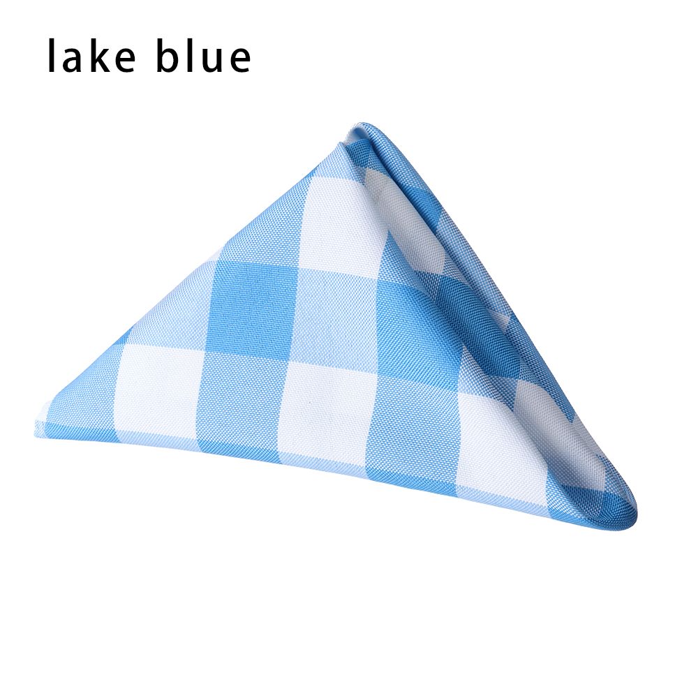 48 × 48Cm Classic Tafelblad Servet Vierkante Servetten Plaid Doek Servetten Bruiloft Diner Decor Levert Keuken Tafel Decoratie: lake blue