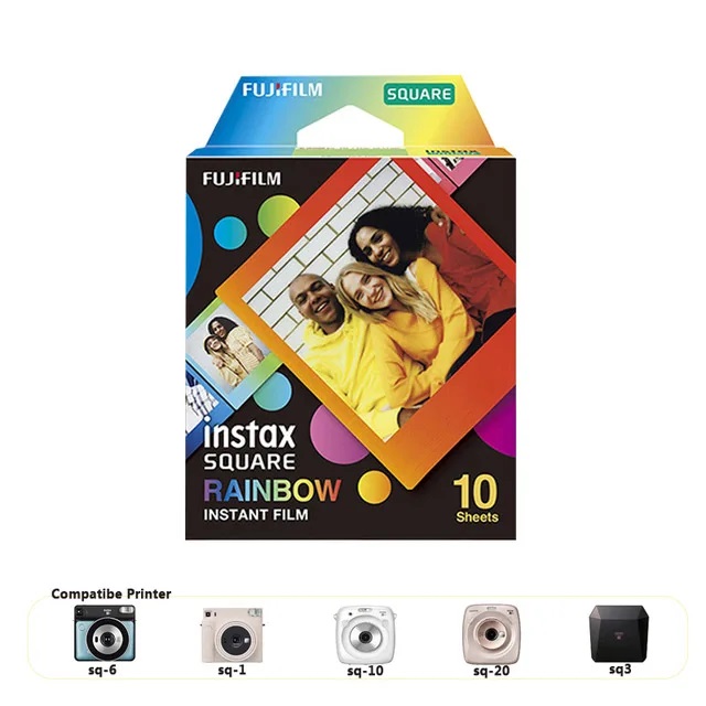 Fujifilm Instax Mini Film carré papier Photo bord noir/blanc 10-50 feuilles pour caméra Instax SQ10 SQ6 SQ20 partager imprimante SP-3: Rose