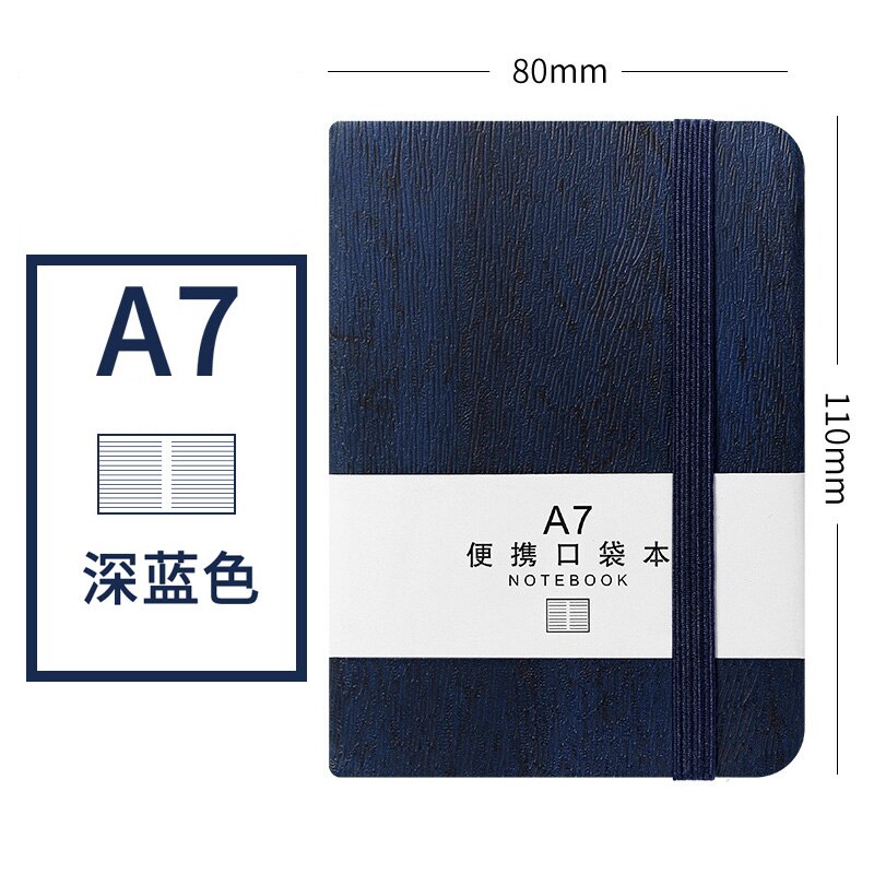 Kawaii 100 Sheets Portable Notebook A6 A7 Bullet Journal Notebook Foreign Languages Word Book Vocabulary Memory Study Stationery: A7 Navy blue