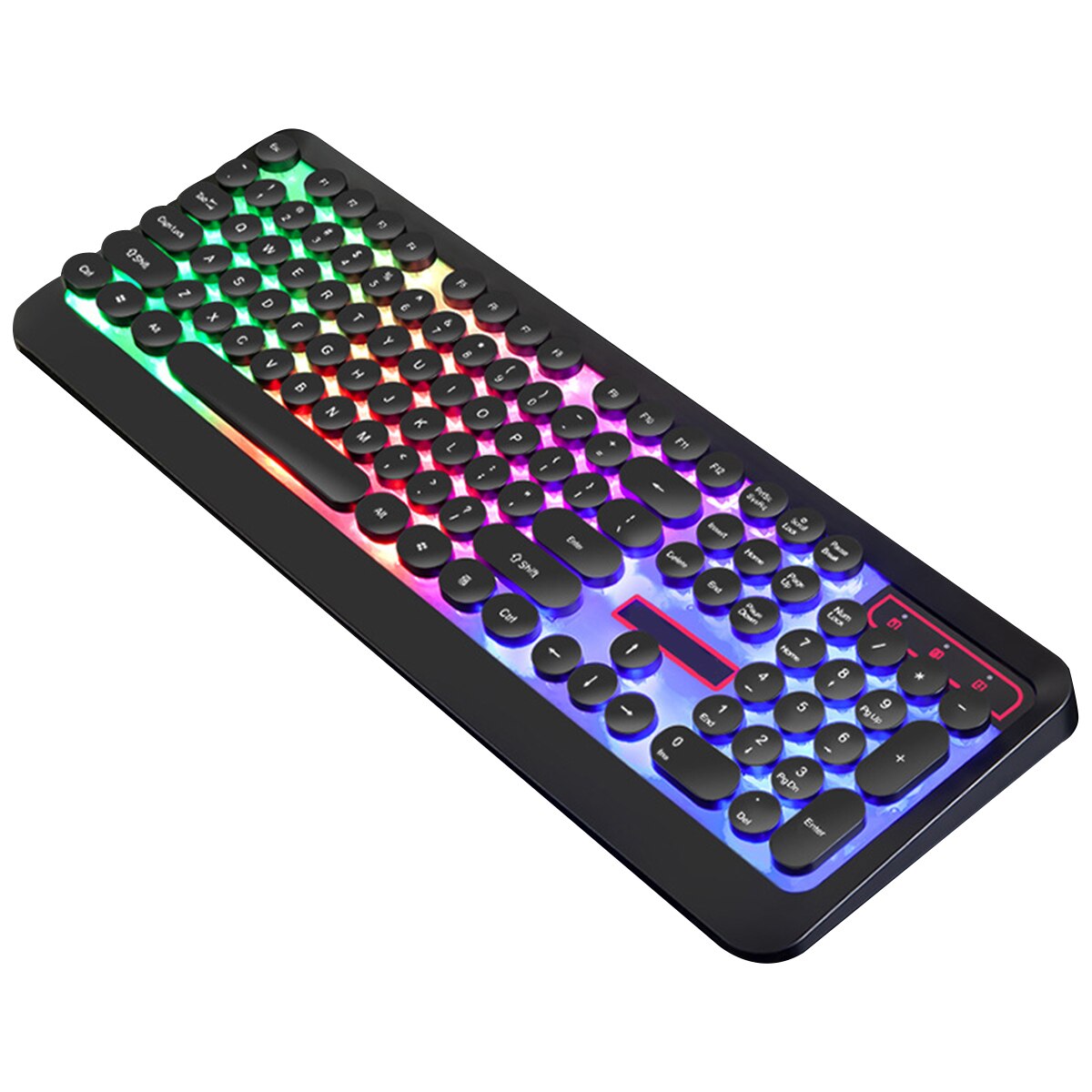 Luminous Gaming Keyboard USB Wired Round Keys Waterproof Mechanical Gaming Keyboard With Backlight For Computer PC: Rose Red