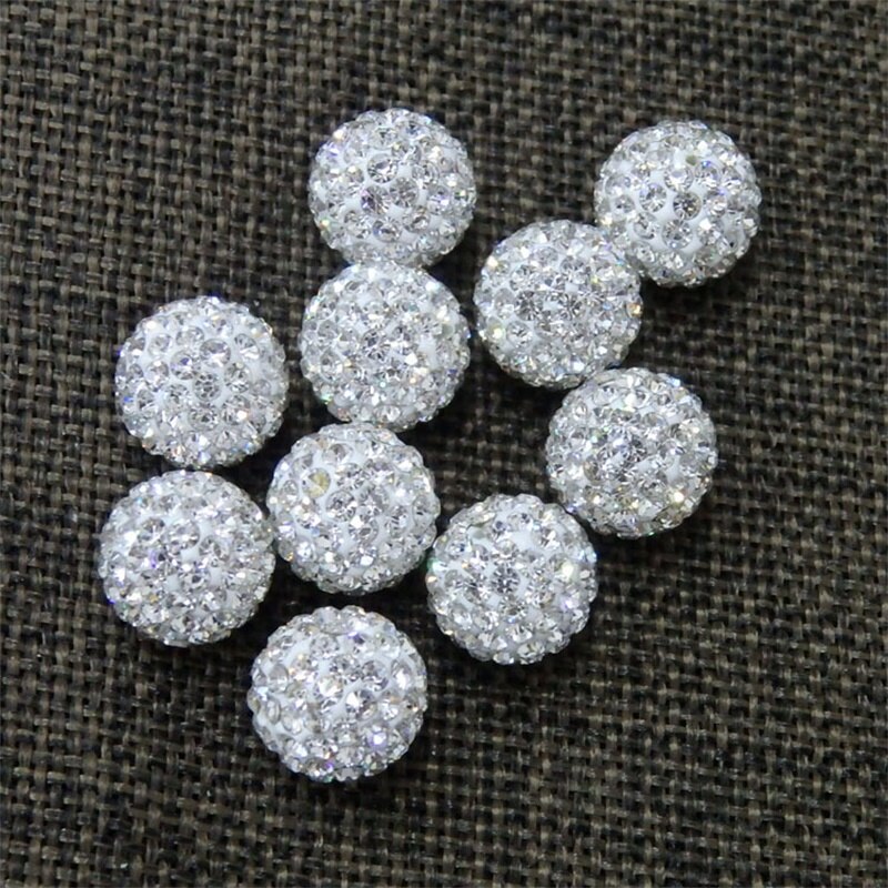 ! 20 ~ 100 stk / lot, gode 10mm 12mm krystal ler shamballa perler